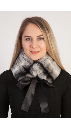 Rex Chinchilla fur collar - neck warmer